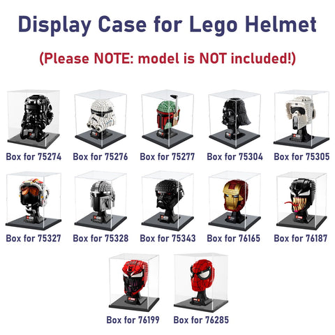 Nynelly Acrylic Display Case for Lego Star Wars Helmet Mandalorian Helmet for Lego R2D2 Models Figures
