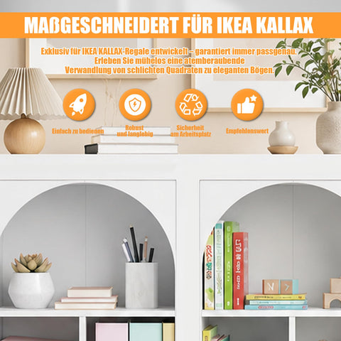 Modern Arch Corner Inserts for IKEA KALLAX Shelf – Rounded Bookshelf Look & Display Organizer – DIY Home Aesthetic Upgrade & Storage Solution