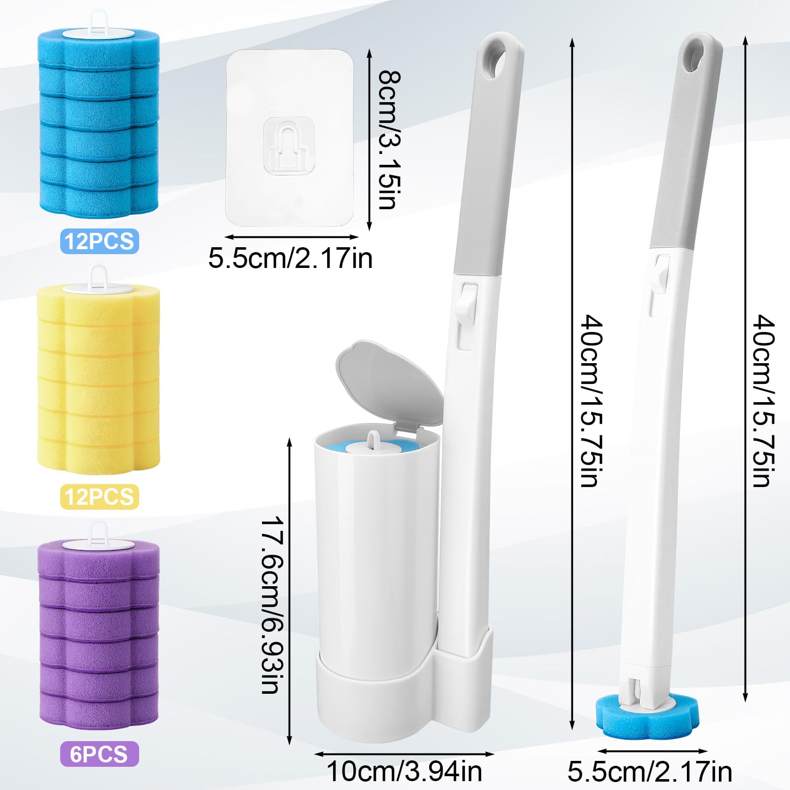 Zuimei 32Pcs Disposable Toilet Brush Cleaning System Toilet Cleaner Brush
