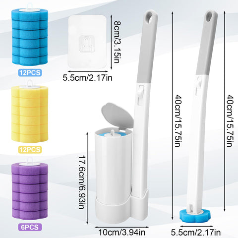 Zuimei 32Pcs Disposable Toilet Brush Cleaning System Toilet Cleaner Brush