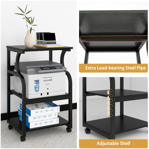 PUNCIA 50x40x73cm Large Printer Stand, Storage Unit with Adjustable Shelf