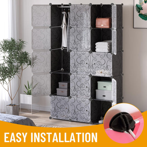 40Pcs Wire Cube Connectors, Black Plastic Joiners for Wire Cube Storage, Compatible with C&C Grids, Modular Shelving, Interlocking Connector