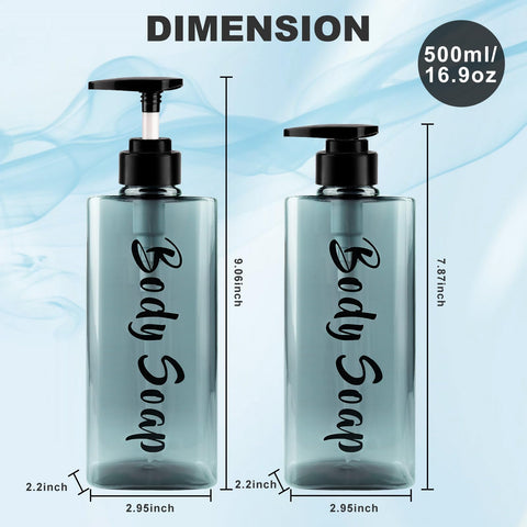 ILIKEPOW 3pcs Shampoo and Conditioner Dispenser, Blue, for Bathroom