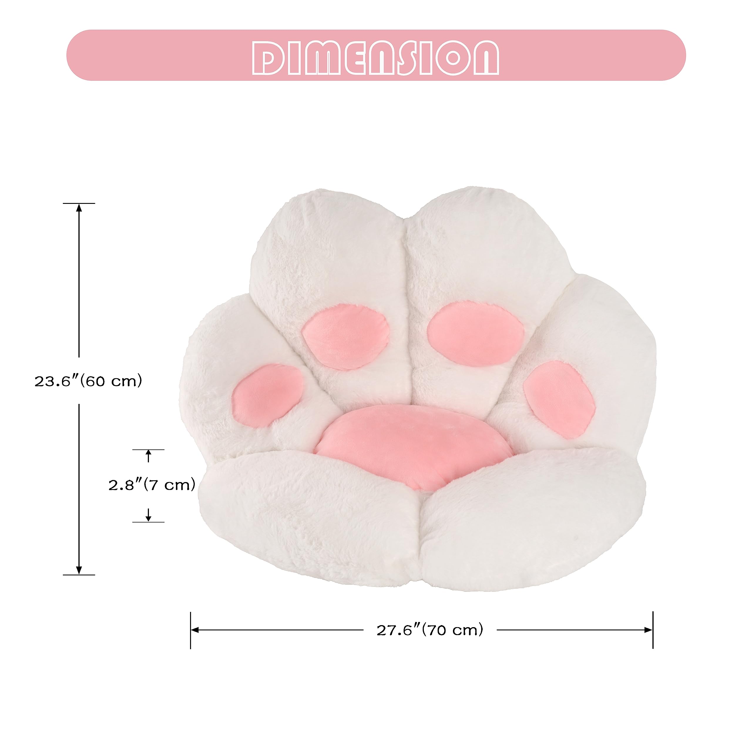 FlyGulls Cat Paw Cushion Kawaii Cat Pillow for Computer Gaming Chair Comfy Cat Paw Seat Cushion for Office Chairs Cute Cat Plush Pillow for Room