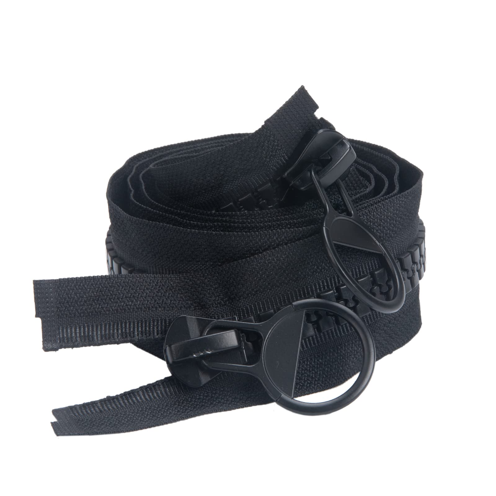 2-Way Zipper Fastener in Plastic - 75 cm #15 - Large Black Zipper - For Coat, Down Jacket, Jackets TXZWJZ (75 cm, 2 Ways)