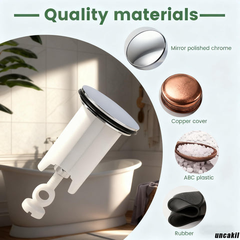 uncakil Universal Sink Plug Bathroom 40mm Pop Up Waste Replacement for Bathroom Basin,Height Adjustable,Easy Install,Made of