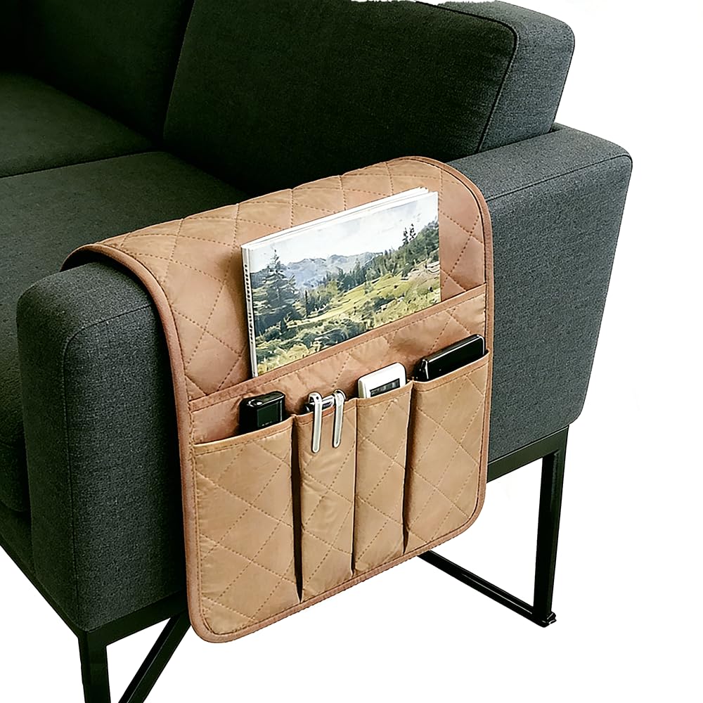 BEISIJIA Sofa Armrest Organiser, Hanging Caddy Storage Bag for Armchair Couch, Remote Control Holder for Phone, Books, Magazines, Glasses