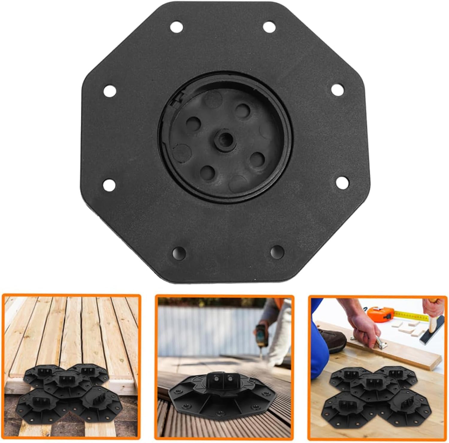 25 Pcs Adjustable Deck Pedestals, 18-28mm Height Floor Lift Base Supports