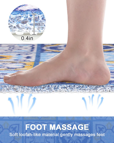 Extra Large Shower Mat Non Slip Anti Mould for Elderly: 80x120cm Quick Drain Loofah Shower Mats for Inside Shower