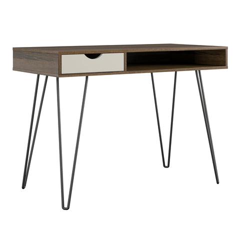 Novogratz Dorel Home Harmony Desk with Storage Brown Oak Look, 104 x 49 x 77cm (W x D x H)