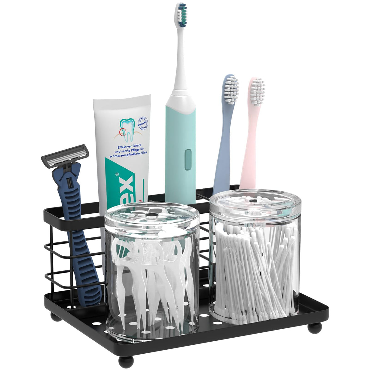 Luxspire Toothbrush Holders for Bathroom, Stainless Steel, 3 Slots, Black