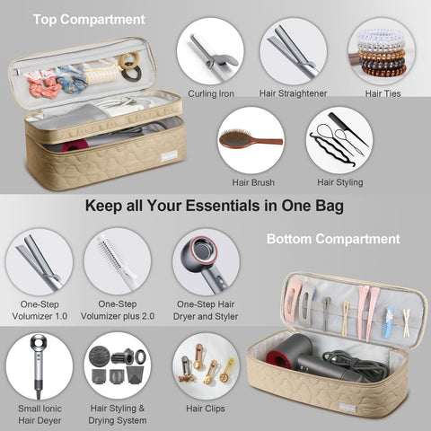Double Layer Travel Carrying Case Hair Dryer Bag Travel Storage Bag