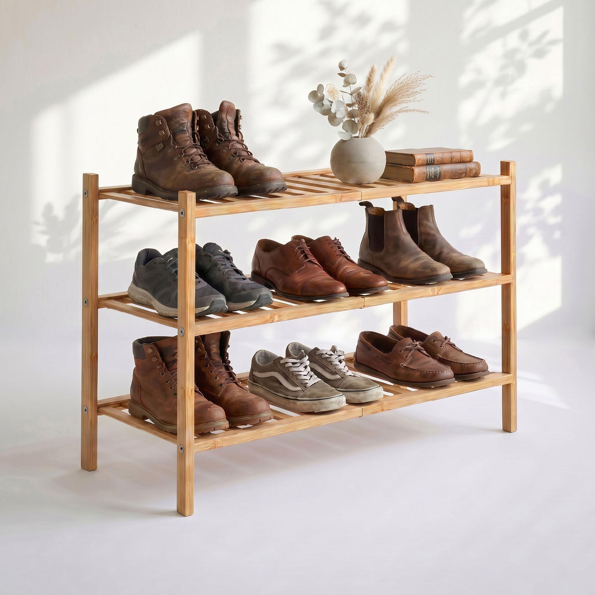 Shoe Rack Wooden - Shoe Storage Organiser - Shoes Rack Shelf Stand