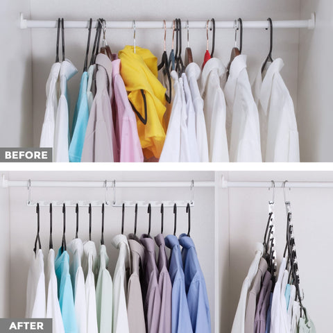 HOUSE DAY Magic Hangers Space Saving Hanger for Wardrobe Clothing Hanger Oragnizer Closet Space Saver Hangers (12 Pack)