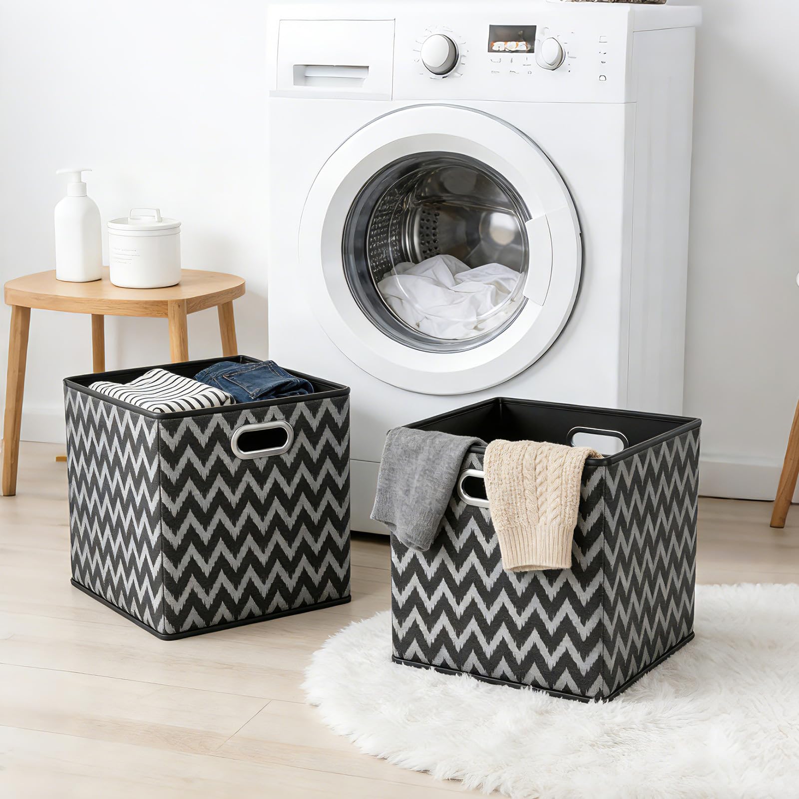 ARVINKEY 2 Pack Foldable Storage Boxes, 20L Non-Woven Fabric Storage Cubes with Handles