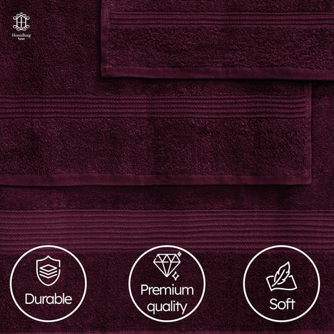 HomeBurg Luxe Set – Washcloths (30 x 30cm), Hand Towels (40 x 70cm) & Bath Towels (65 x 137 cm) – 100% Cotton, Soft, Absorbent, Easy Care, Versatile