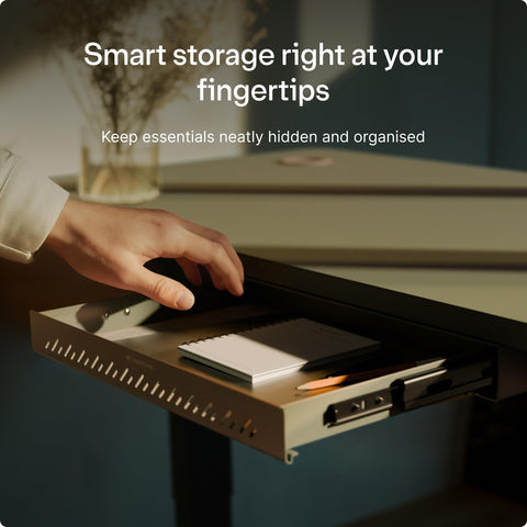 Desktronic Hidden Organizer, Under-Desk Storage Drawer - Easy Installation, Space-Saving, Large Capacity, Metal, for Office and Vanity