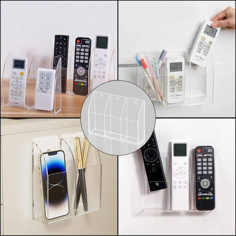 Discoball Desktop Remote Control Holder Acrylic Remote Control Socket Air Condition TV Remote Control Storage Box Wall Mount Organizer Case