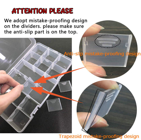 DARUITE 18 Grids Craft Storage Boxes with Compartments, Tackle Box, 2 PCS