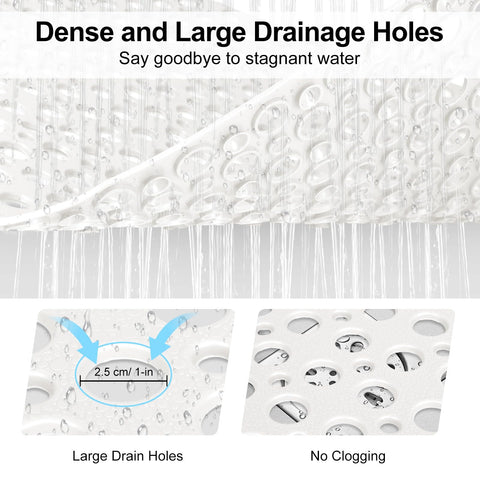 Shower Mat Non Slip Anti Mould: 60 x 90 cm Large Shower Mat for Inside Walk-in Shower Tray - Soft TPE Anti Slip Shower Mat for Bathroom Wet Floor