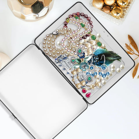 Zerodeko Tinplate Storage Box with Lock Metal Tin Box for Jewellery Rings and Earrings Desktop Storage Container for Gifts and Small Items 9.65 X