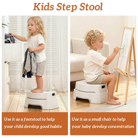 Coxyzoxy 2-in-1 Toilet Stool Squat Adult and Kids Step Stool, Anti-slip Double Toilet Step for Bathroom