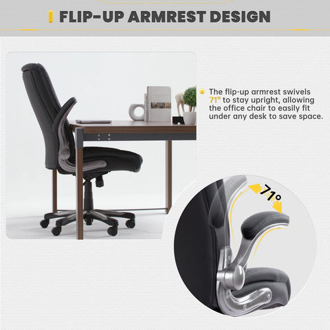 COLAMY Big and Tall Office Chair 400lbs, PU Leather Executive Office Chair for Heavy People