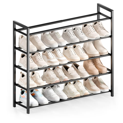 Bumusty 5 Tier Expandable Shoe Rack, Black
