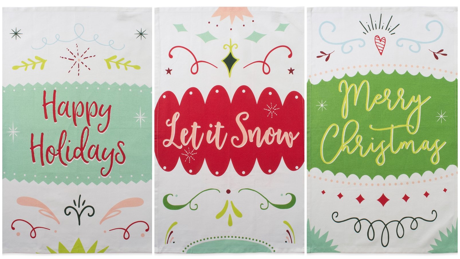DII Holiday Kitchen Towel Set, Christmas Tea Towels for Baking, Cooking & Entertaining 18x28, Winter Wishes, 3 Piece
