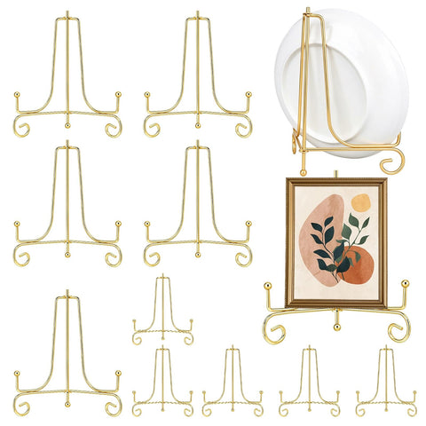 12 Pack Plate Stand for Display Plate Holder 4&6&8 Inch Gold Display Stand