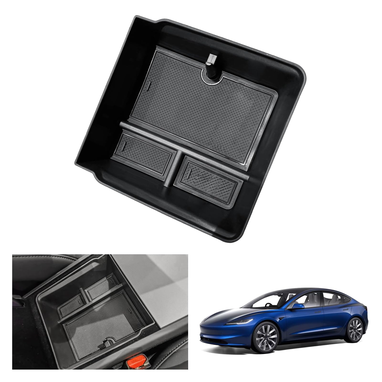 GAFAT Tesla Model Y Juniper 2025 2026 Model 3 Highland 2024-2026 Centre Console Storage Box, Tesla Y 2026 Armrest Organiser Tray Glove Box