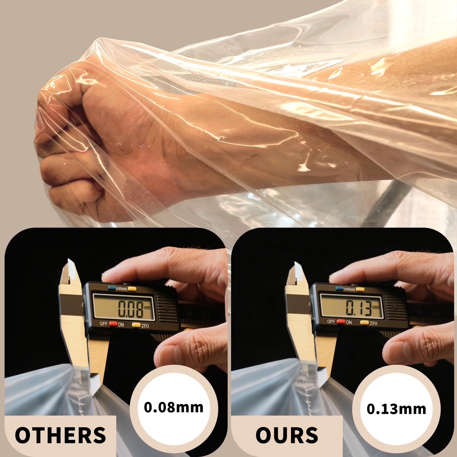 DecacnX Transparent Clothes Rail Cover 4FT Dustproof Breathable Garment Rail Cover Double Protective Zip for Easy Access