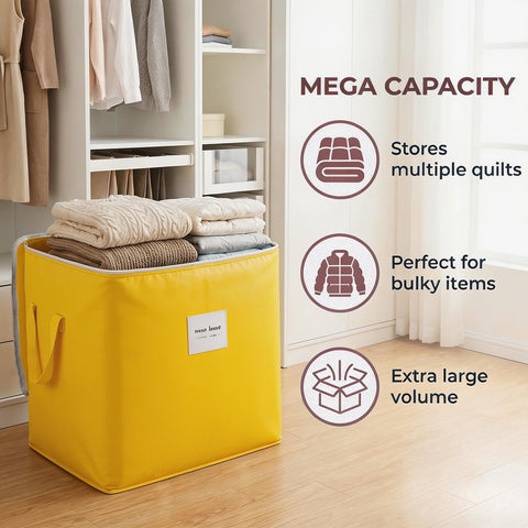 HonorHut Waterproof Moving Bag with Lids Double Zips Yellow 115 L