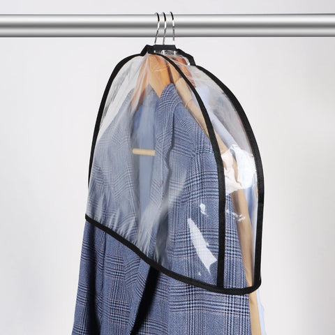 Syeeiex 15 Pack Clear Clothes Shoulder Cover with Wide Side Gusset, Dustproof and Waterproof Suit Shirt Jacket Shoulder Protective Cover