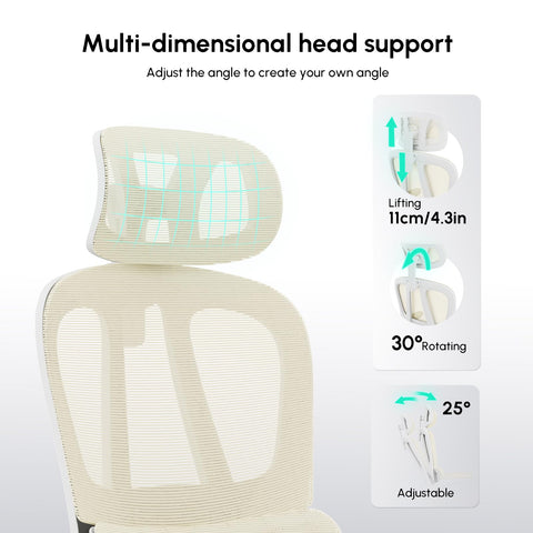 Submi Office Chairs, Ergonomic Computer Chair for Adults, Breathable Mesh Desk Chair with Lumbar Support & Flip-up Armrests, Mid-Back PC Office Chair