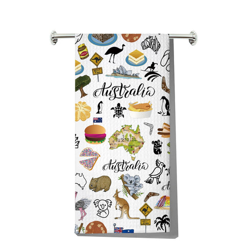 MYSOMY Australia Kitchen Towel Australian Kitchen Decor Australia Themed Gifts Australian Dish Towel Australia Housewarming Gift (Australia UK)