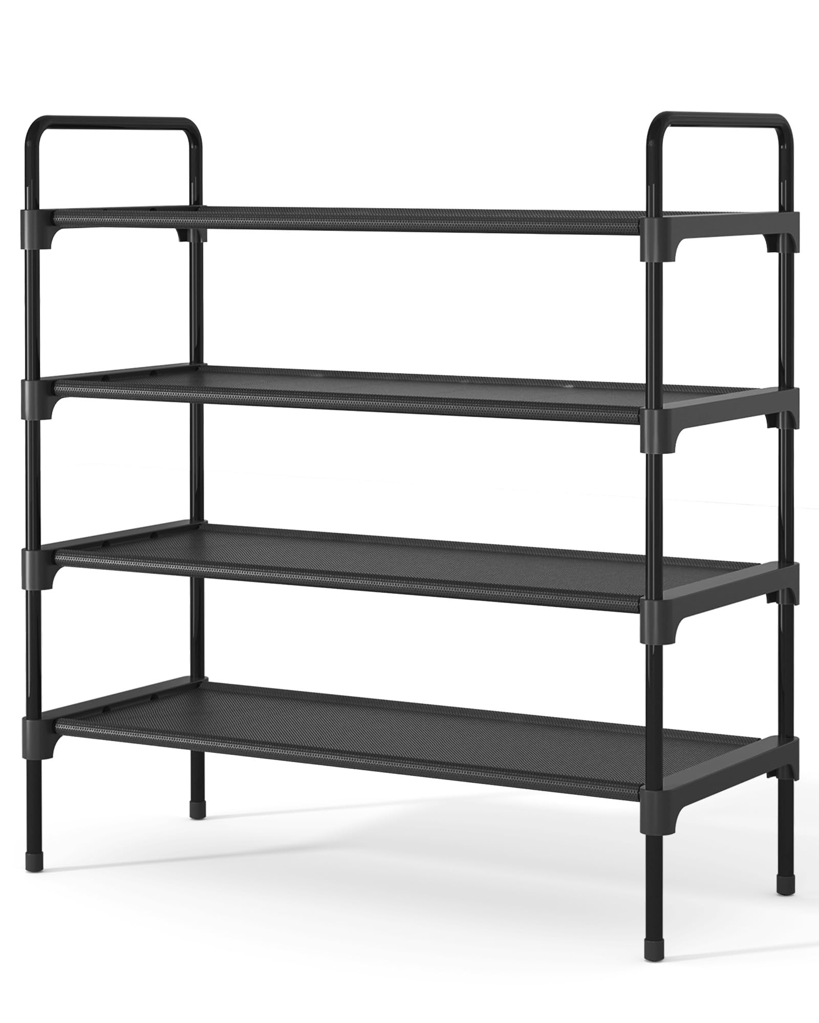 Kitsure Space-Saving Shoe Rack for Closet, 70.0 cm Wide - 4 Tiers, Black