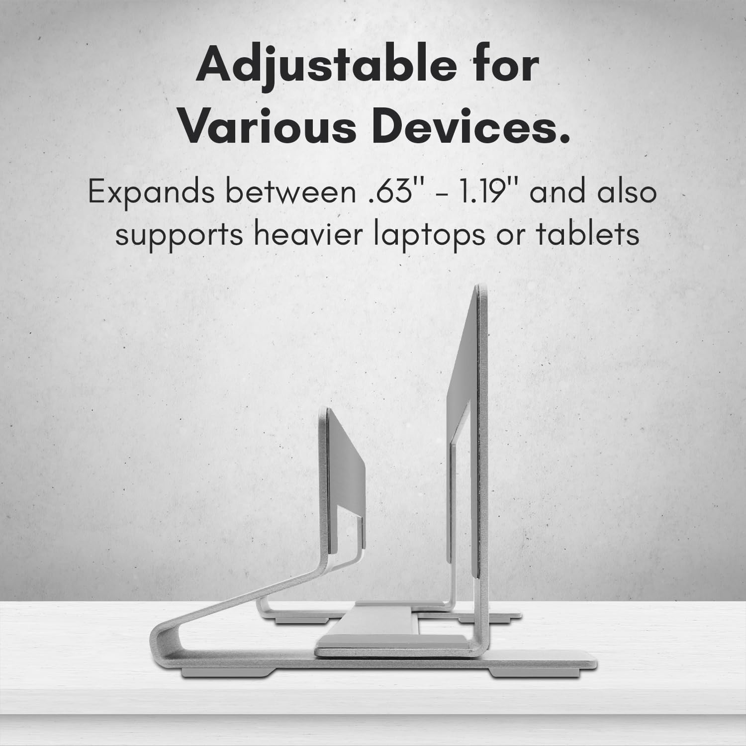 Macally Vertical Laptop Stand for Desk, Laptop Holder Vertical, MacBook Stand (Pro/Air), Save Space and Improve Air Flow with Closed, Adjustable