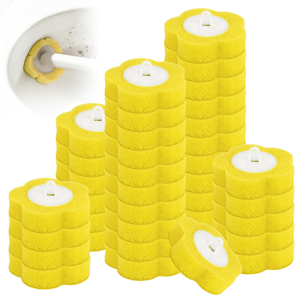 36 Pcs Disposable Toilet Brush Replacement Head, Toilet Wand Disposable Refill Heads
