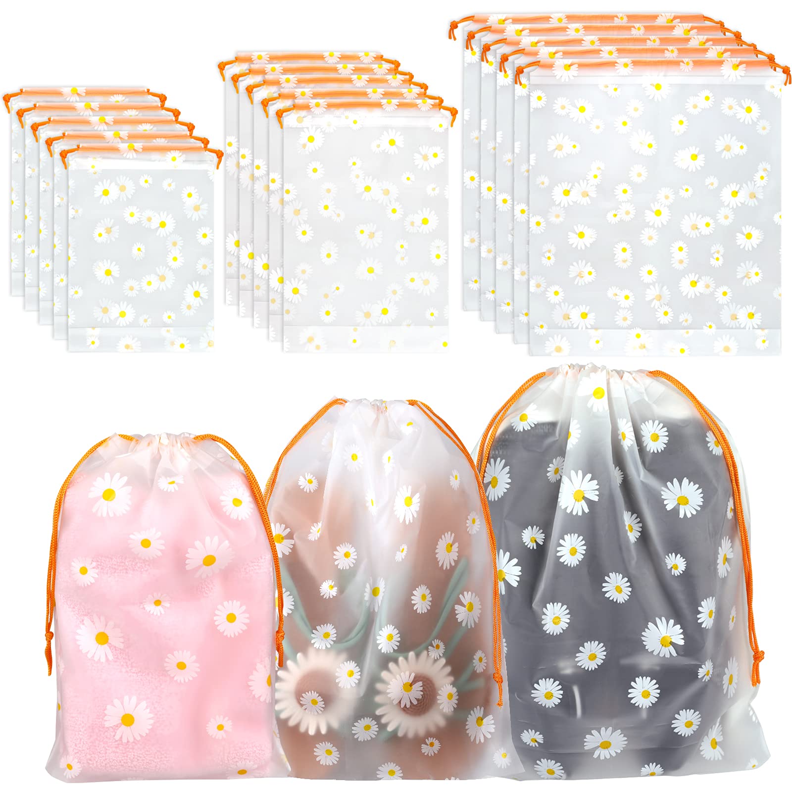 15Pcs Travel Shoe Bags, Waterproof Drawstring Storage Bags