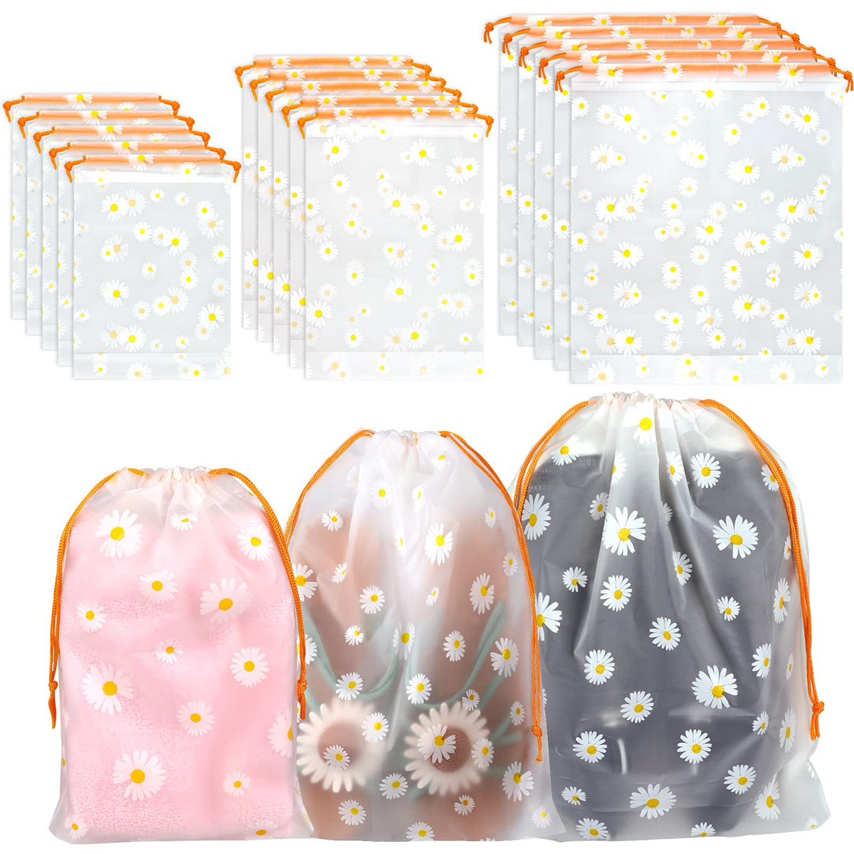 15Pcs Travel Shoe Bags, Waterproof Drawstring Storage Bags