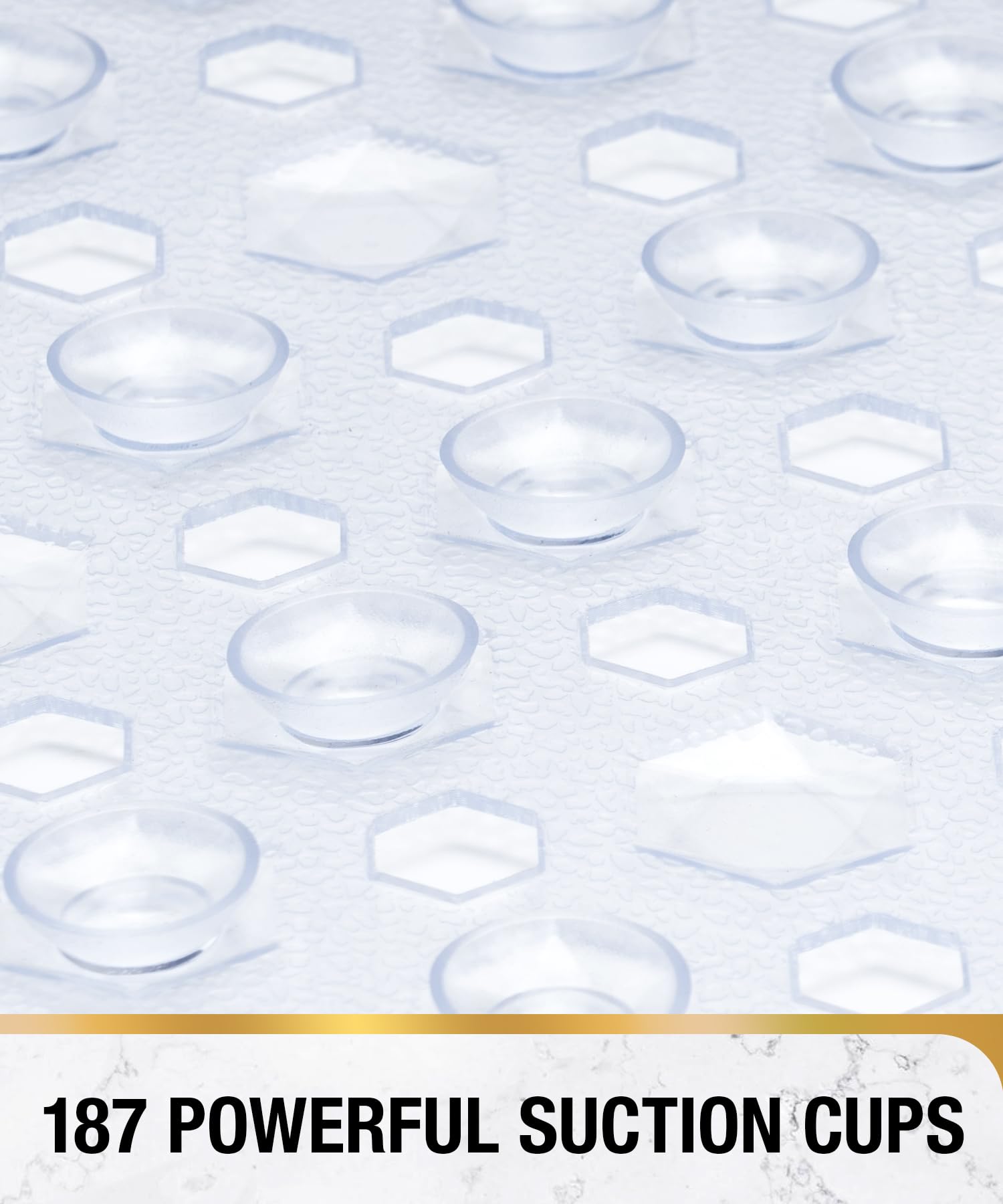 HITSLAM Bath Mat Non Slip Anti Mould, 89 x 40 cm Long Non Slip Shower Mat for Inside Shower