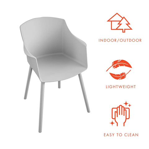 Dorel Home Camelo Collection Light Gray Dining Chairs, 2-Pack