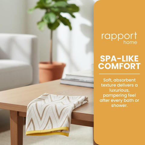 Rapport Home Helix Hand Towels 2 Pack, 50x85cm 100% Cotton - Natural