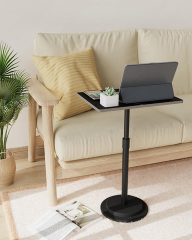 GUOHNHE Rectangle Side Table, Height Adjustable Stand, 1 Pack, Black