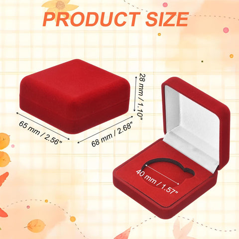 PATIKIL 2Pcs Velvet Challenge Coin Presentation Display Box, 40mm Coin Display Case Badge Gift Storage Protective Holder for Commemorative Medals