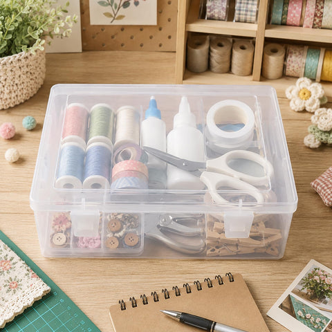 YYGMSS Plastic Storage Box with Lid for Small Parts Beads Craft Items Jewellery with Labels Compartments Container Organiser (16, 8.5 * 5.5 * 2.5cm)