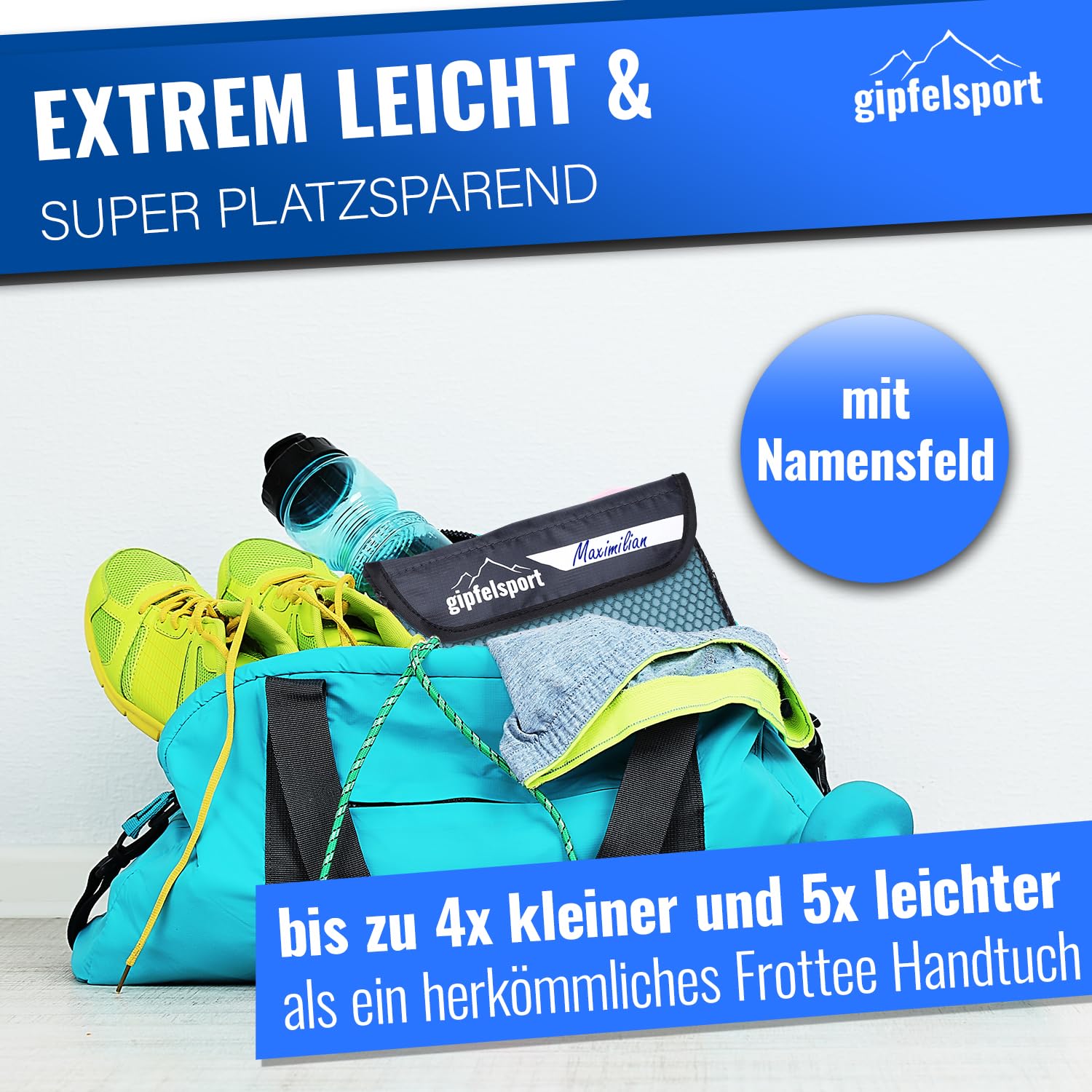 gipfelsport Microfibre Towel 1x S(80x40cm) Light blue