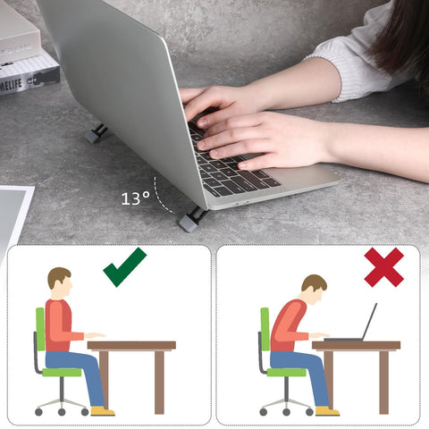 2 Pcs Portable Keyboard Riser, Three Tilt Angle Adjustable Foldable Invisible Laptop Riser, Zinc Alloy Mini Laptop Stand