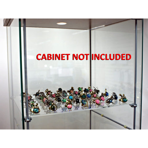 Display Stands Set of 4 Extra Acrylic Shelves with Brackets to Fit I kea De tolf Cabinet (DSA/IK-x4FBA)